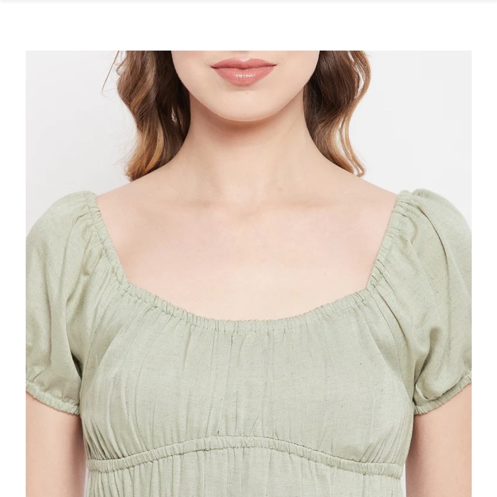 NWT SIM & SAM SS Smock Poplin MIDI Linen Blend Dress - Picture 6 of 7